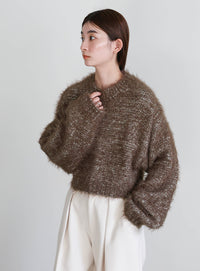 ミックスシャギーショートニット