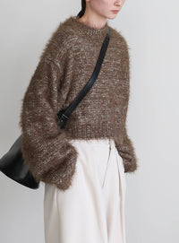 ミックスシャギーショートニット