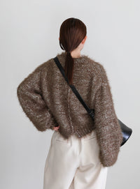 ミックスシャギーショートニット