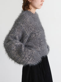 ミックスシャギーショートニット