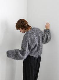 ミックスシャギーショートニット