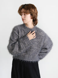 ミックスシャギーショートニット