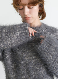 ミックスシャギーショートニット