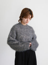 ミックスシャギーショートニット