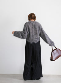 ミックスシャギーショートニット