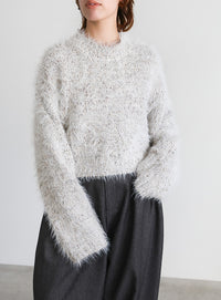 ミックスシャギーショートニット