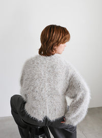 ミックスシャギーショートニット