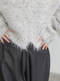 ミックスシャギーショートニット