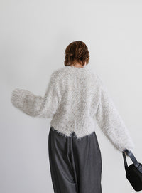 ミックスシャギーショートニット