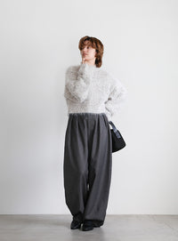 ミックスシャギーショートニット