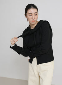 ニットスカーフセットカーディガン