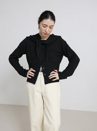 ニットスカーフセットカーディガン