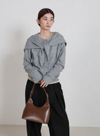 ニットスカーフセットカーディガン