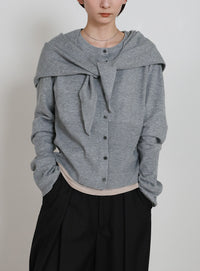 ニットスカーフセットカーディガン