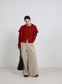 ニットスカーフセットカーディガン