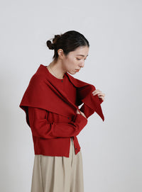 ニットスカーフセットカーディガン