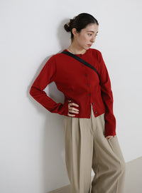 ニットスカーフセットカーディガン