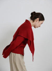 ニットスカーフセットカーディガン