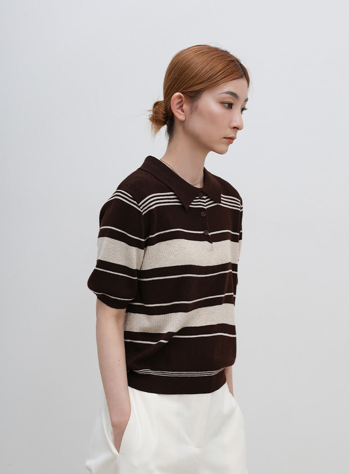 butcher products ニットポロ マルチボーダーポロニット – SELECT MOCA