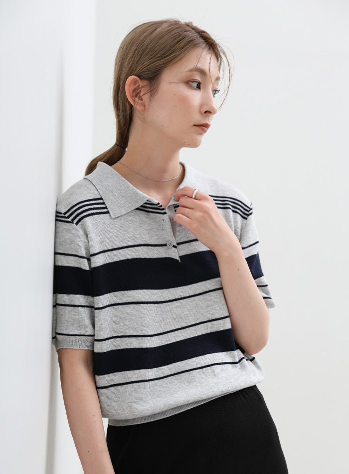 マルチボーダーポロニット – SELECT MOCA