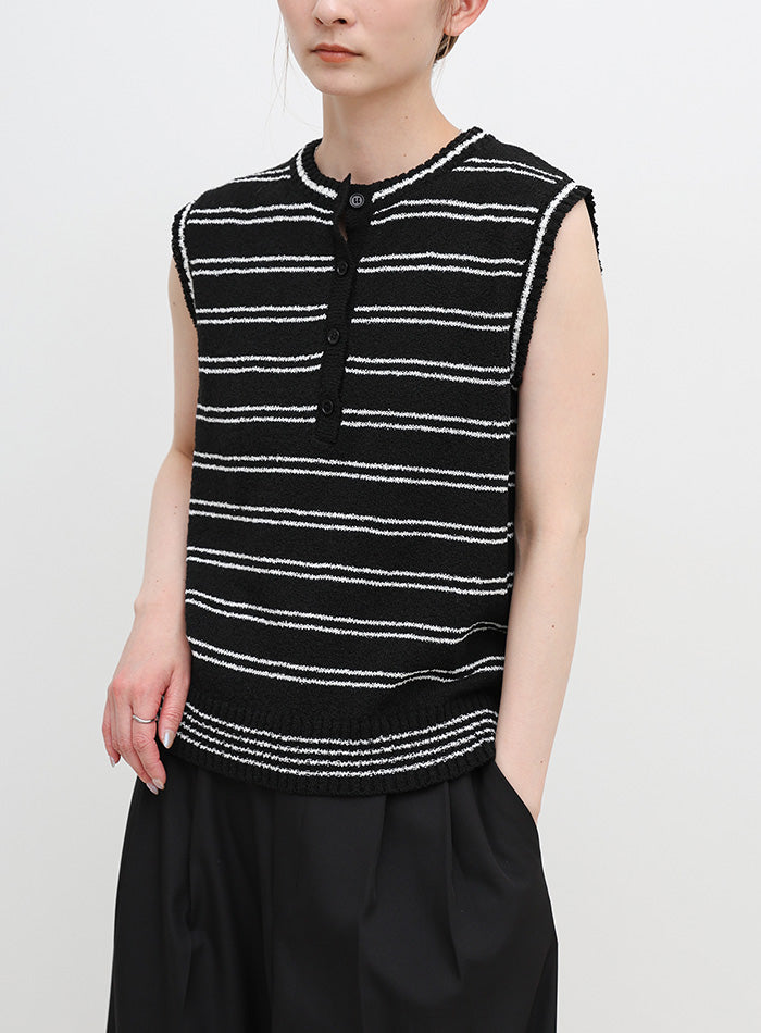 サマーニットブークレボーダーノースリーブトップス – SELECT MOCA