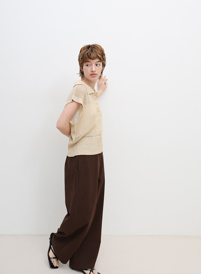 ノースリーブメッシュニットポロ – SELECT MOCA
