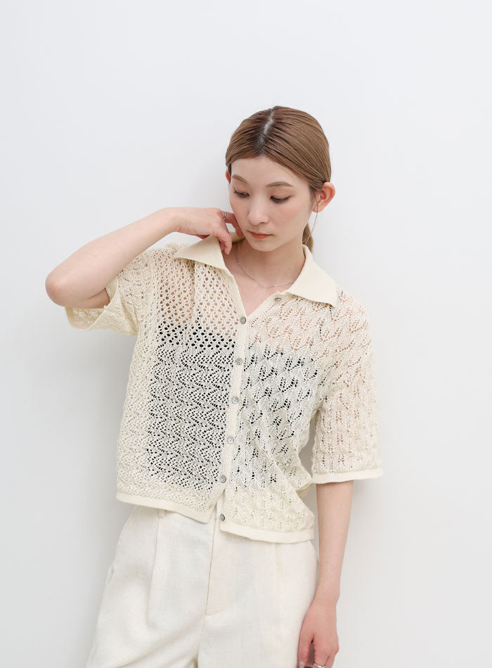 透かし編みアシンメトリーニット – SELECT MOCA