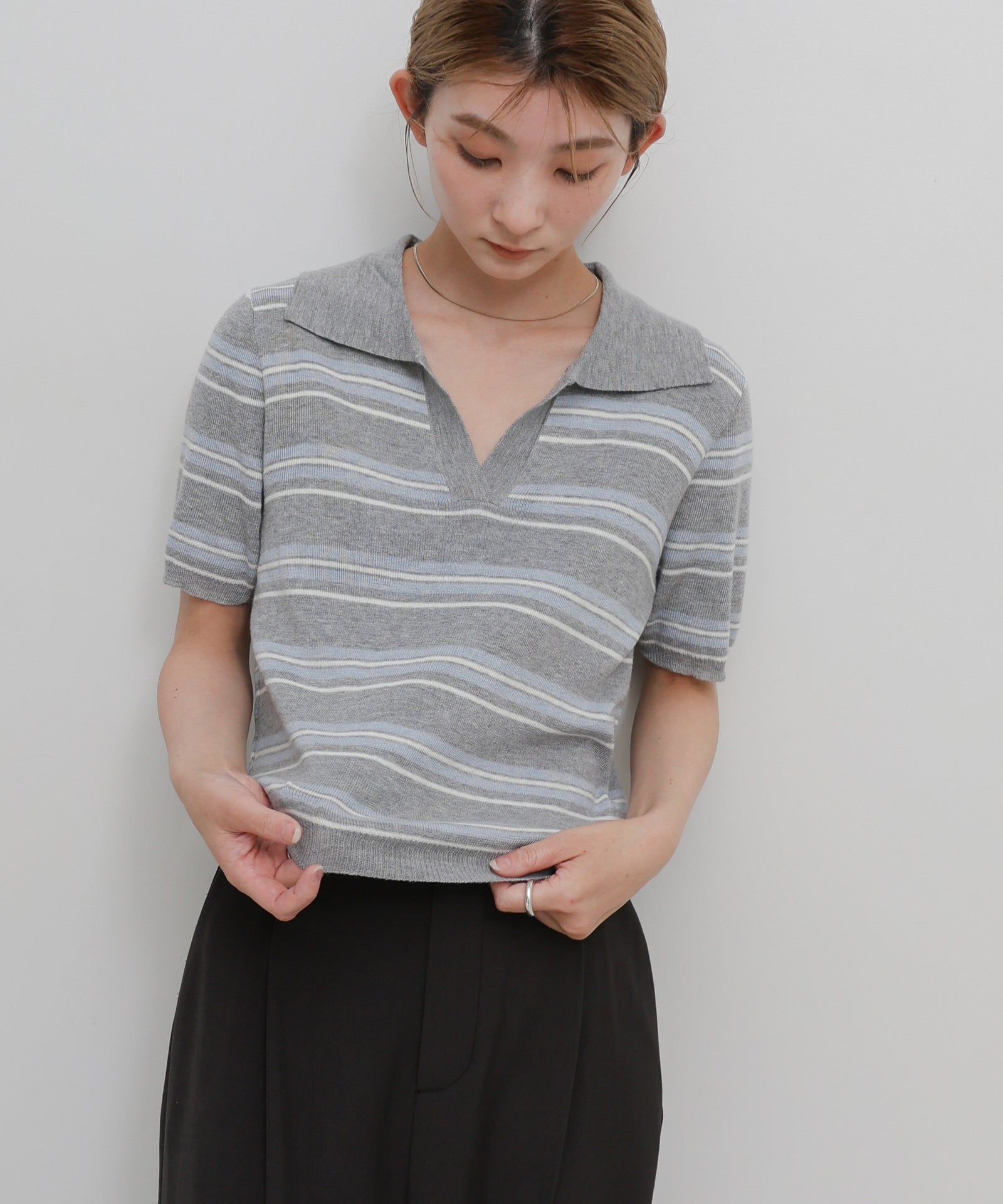 ボーダースキッパーポロニット – SELECT MOCA