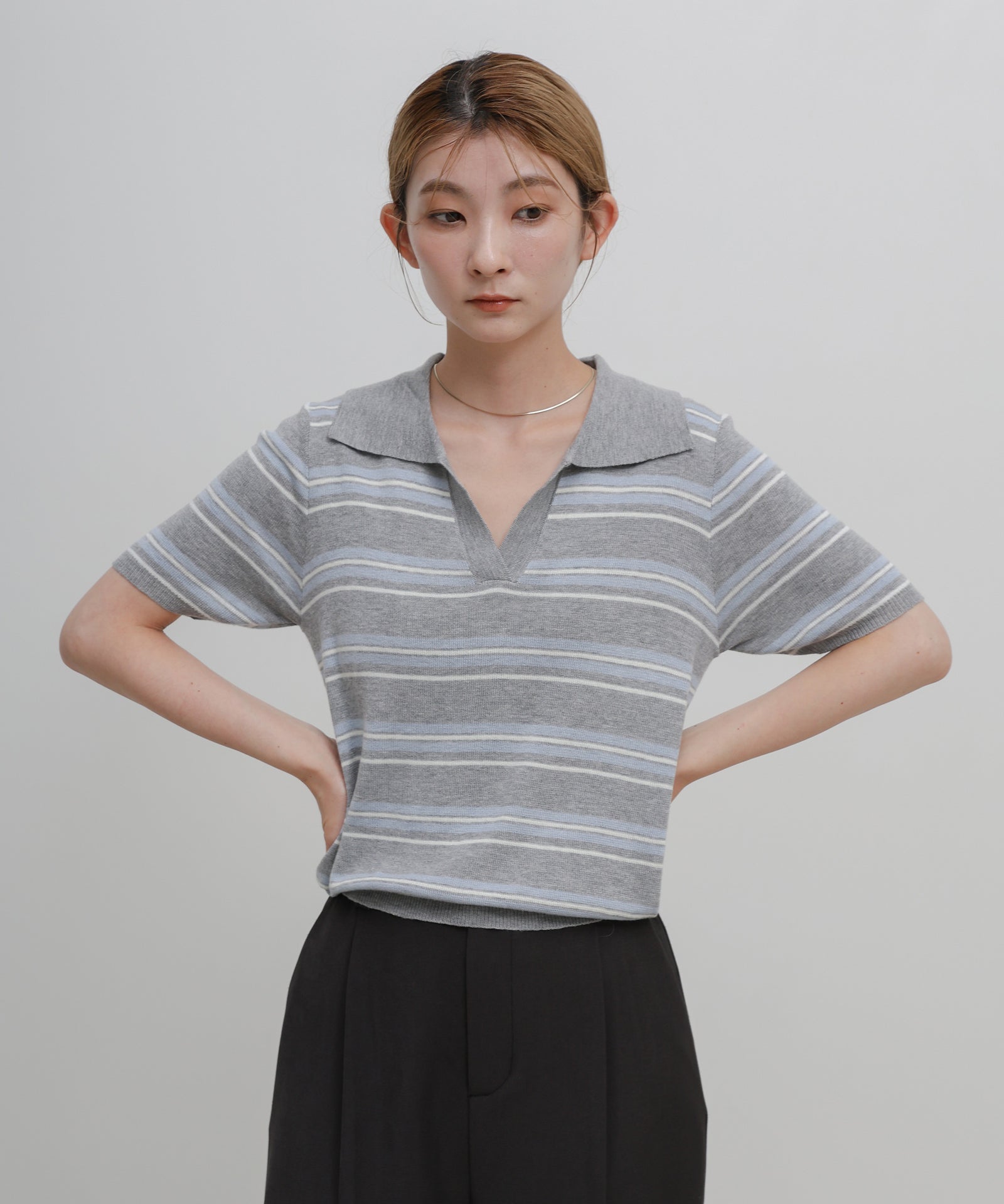 SG ポイント ボーダースキッパーポロニット – SELECT MOCA
