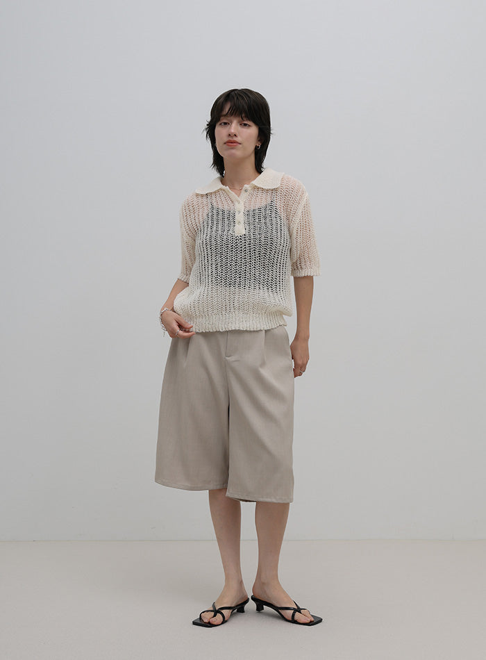 デザイン編みシアーポロニット – SELECT MOCA