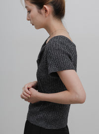 フロントデザインコンパクトリブニット