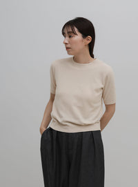 ベロアモールパフスリーブニット