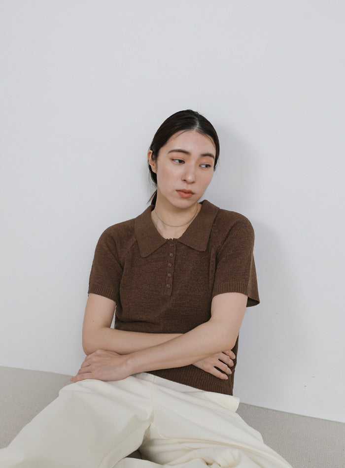 ポロニットハーフスリーブトップス – SELECT MOCA