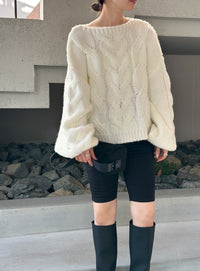 ビッグケーブルボリュームスリーブニット【by SON】