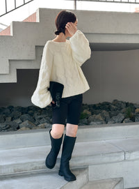 ビッグケーブルボリュームスリーブニット【by SON】