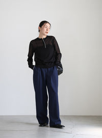 フェイクレイヤードヘンリーネックシアートップス