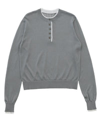 フェイクレイヤードヘンリーネックシアートップス
