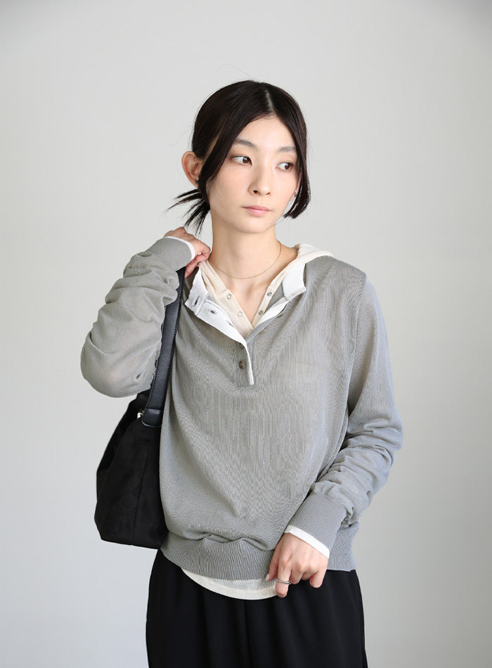 ショリー様オーダー2024092301 フェイクレイヤードヘンリーネックシアートップス – SELECT MOCA