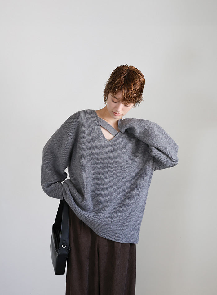 ニットトップス　セレクト select MOCA（セレクトモカ） ニット セーター 配色リンキングニット