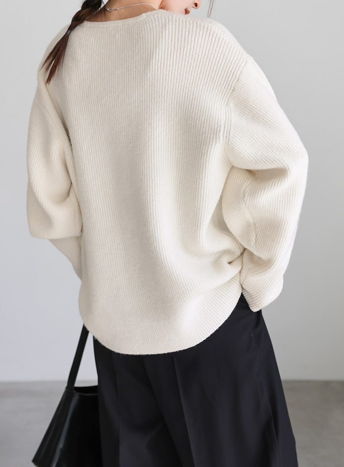 アシンメトリーVネックニットトップス – SELECT MOCA