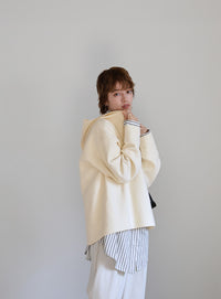 スキッパーフードニット