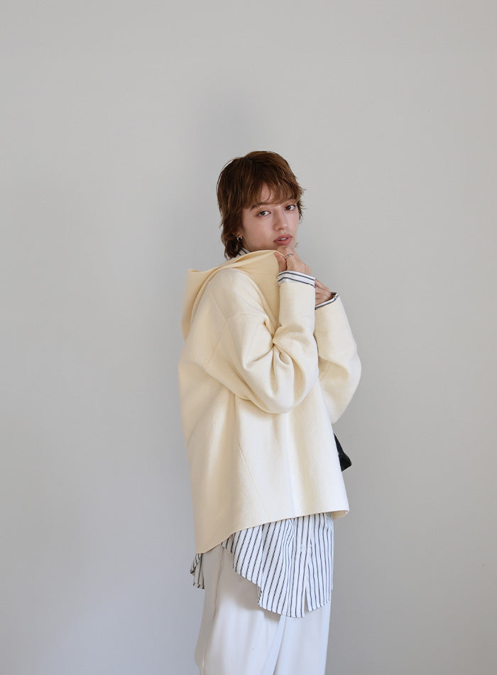 スキッパーフードニット