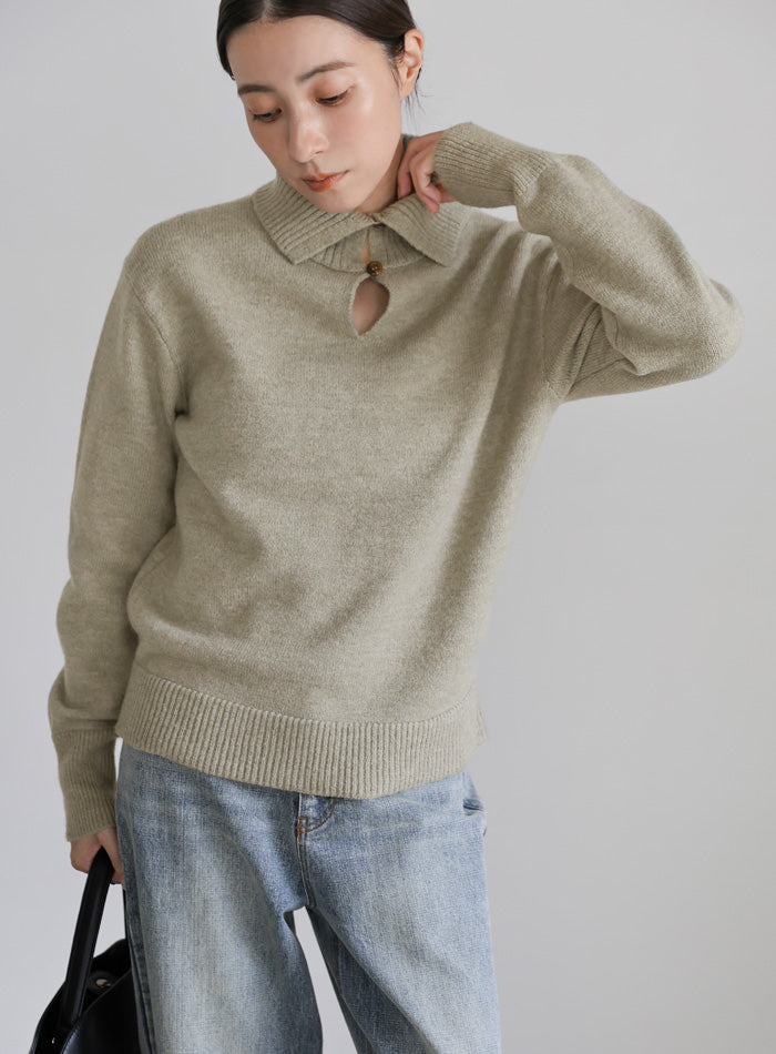 ボタンデザインハイネックニット – SELECT MOCA