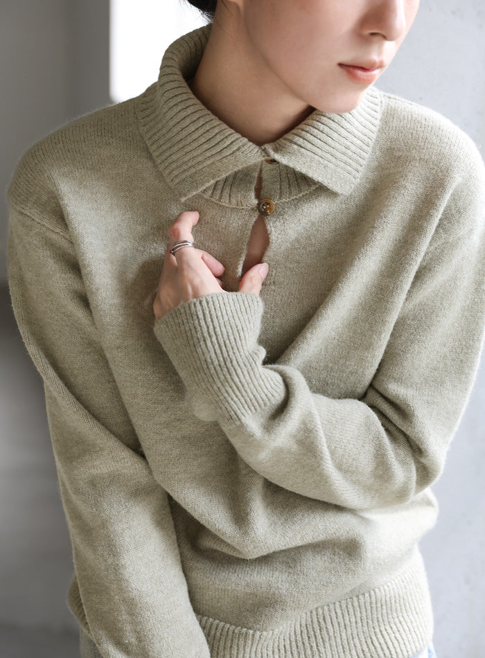 ボタンデザインハイネックニット – SELECT MOCA