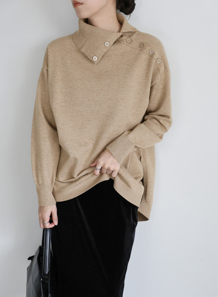 サイドボタンタートルネックニット – SELECT MOCA
