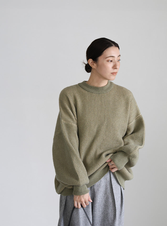 バイカラープレーティングオーバーニット – SELECT MOCA