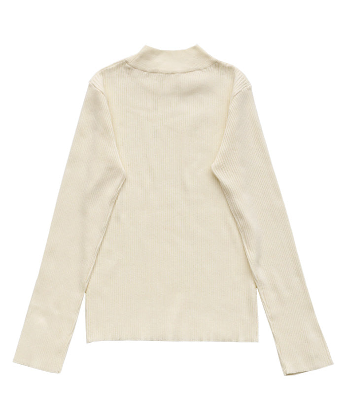 スリーブスリットプチハイリブニット