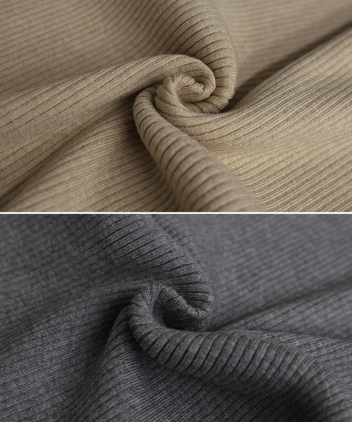 スリーブスリットプチハイリブニット