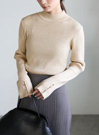 スリーブスリットプチハイリブニット