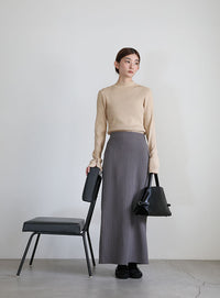 スリーブスリットプチハイリブニット